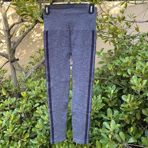 ASSETS Red Hot Label SPANX Marled Stripe Seamless Shaping Leggings Sz Large EUC! - Picture 2 of 7